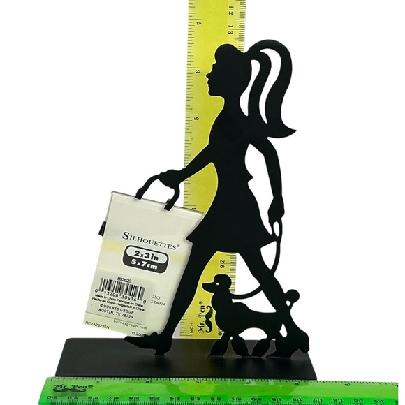 Silhouette Black Metal Dog Walker Picture Frame Matte Black Finish 6.75 Tall - Picture 5 of 16